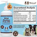 Natural Dog Company Wild Alaskan Fish Oil for Dogs and Cats (16oz) - Blend of Wild Salmon & Pollock Oil - Omega 3 EPA & DHA - Reduces Shedding, Nourishes Skin, Coat & Joints, Fish Oil for Cats