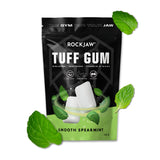 ROCKJAW® Hard Jawline Gum - Tuff Gum 2.0 with 20mg Caffeine, Taurine + B Vitamins - 100% Xylitol, Aspartame Free, Sugar-Free (2 Months Supply) - Smooth Spearmint