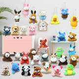 32Pcs Mini Plush Animals Toy Set Assortment Bulk Stuffed Keychain Party Favors for Kids Small Animals Decorations Toys Easter Carnival Prizes Christmas Birthday Goodie Bag Fillers