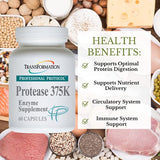 Transformation Enzymes Protease 375K, 60 Capsules - #1 Practitioner Recommended - 375,000 Units of Protease Activity - Supports Circulation of Oxygen and Nutrients to The Cell for Health and Vitality