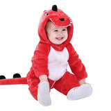 QIAONIUNIU Halloween Baby Red Dinosaur Costumes Toddler Outfit Infants Cosplay Romper 24-30 Months