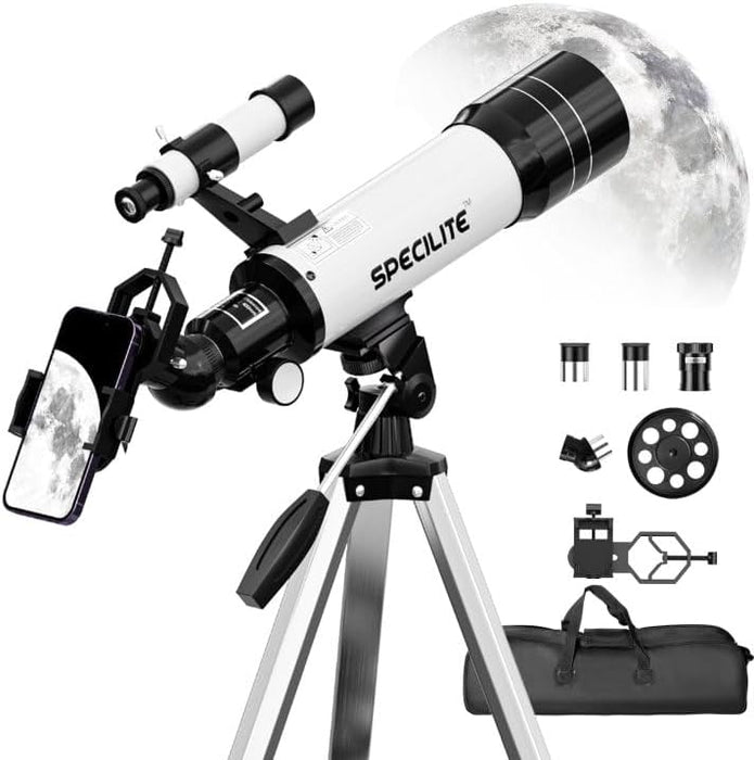 Telescope for Adults and Kids, 70mm Aperture 400mm Refractor for Astronomy Beginners(16x-120x), Portable Travel Telescope with Phone Adapter, Tripod and Carry Bag