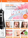 Water Dental Flosser Tools for Teeth Rechargeable Portable Water Flosser Dental Oral Irrigator Cleaning Cordless with Tongue Scraper Travel Bag Waterproof (Black)