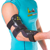 BraceAbility Cubital Tunnel Syndrome Elbow Brace | Splint to Treat Pain from Ulnar Nerve Entrapment, Hyperextended Elbow Prevention and Post Surgery Arm Immobilizer - S (SMALL/MEDIUM)