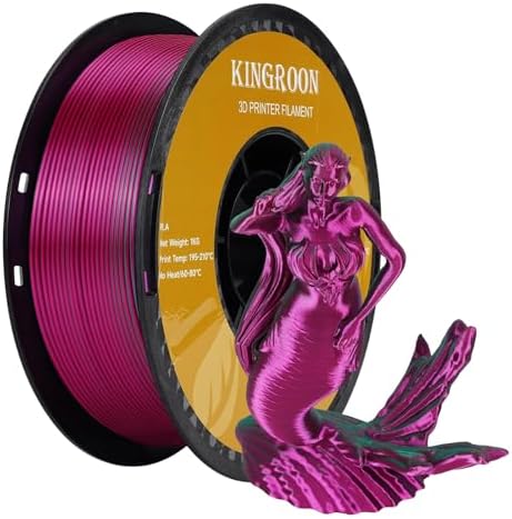 Kingroon Dual Color 1.75 mm Silk PLA Filament Green Red, Fit Most FDM 3D Printers, Dimensional Accuracy +/- 0.03 mm, 1kg Spool(2.2lbs), 3D Printer Silk PLA Shiny Filament