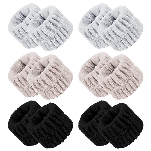 WHAVEL 6 Pairs Face Washing Wristbands Wrist Towels for Washing Face, Absorbent Spa Wristbands for Washing Face Sweatband Wash Bands Prevent Liquid from Spilling Down Arms