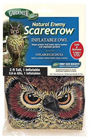 Dalen Inflatable Fake Owl Decoy to Scare Birds Away - Efficient Bird and Pest Deterrent – Safely Deters Birds – 2 feet Tall