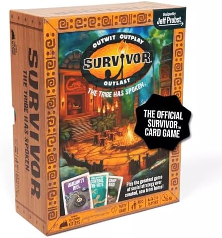 Survivor: The Tribe Has Spoken by Exploding Kittens - The only Official Card Game for Survivor Fans - Family Party Game for Ages 8 and up - 3 to 6 Players - Great for Adults, Teens & Kids