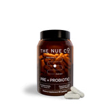 The Nue Co. PREBIOTIC + PROBIOTIC Supplement, Supports Gut Health, Synbiotic and Spore Based, IBS Relief, Immunity, and Skin, Vegan, Gluten Free, 60 Capsules