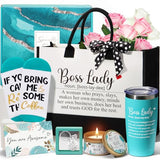 Boss Day Gifts for Her Women Bosses, Boss Lady Gifts for Women Best Boss Gifts Cool Gifts for Bosses Female, Funny Boss Appreciation Gifts Birthday Christmas Farewell Gifts for Boss w/ Canvas Tote Bag