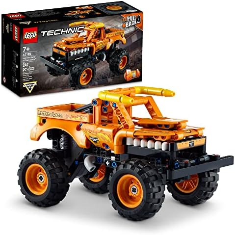 LEGO Technic Monster Jam El Toro Loco, 2 in 1 Pull Back Truck to Off Roader Car Toy 42135, Monster Truck and Race Car Building Toy, Construction Kit for Kids, Boys, Girls Age 7+ Years Old