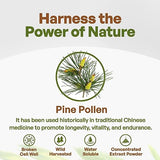 Go Nutra - Pine Pollen Powder, Potent 10:1 Pine Pollen Powder from Masson Pine Trees, Pure Powdered Pine Pollen for Tea, Coffee, Juice, Smoothies, and More, Non-GMO, Vegan, 8 oz