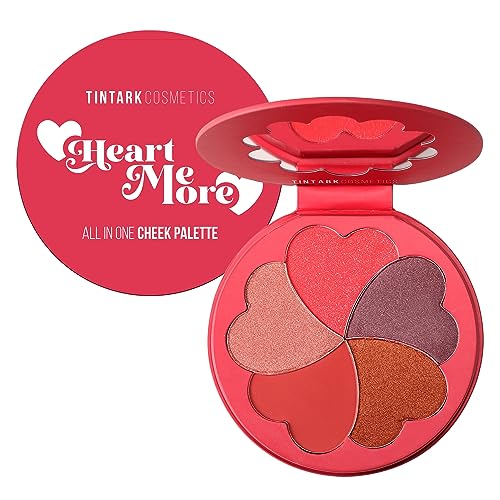 Matte and Highlighter Blush Palette, Cheek Blush Makeup, Bright Pink Blush Powder, Rose Magenta Peach Red, Talc Free