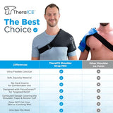 TheraICE Shoulder Ice Pack Wrap, Reusable Ice Pack for Rotator Cuff & Shoulder Pain Relief Cold Therapy Compression Sleeve, FocusZone Technology Provides Extra Cooling for Targeted Pain Relief