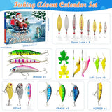 Fishing Advent Calendar 2024 Adult Men Teen Boys,24 Days Christmas Countdown Advent Calendar Fishing Lure Baits Tackle Set with Minnow Crankbait VIB Spoons Popper Fishing Gifts for Anglers