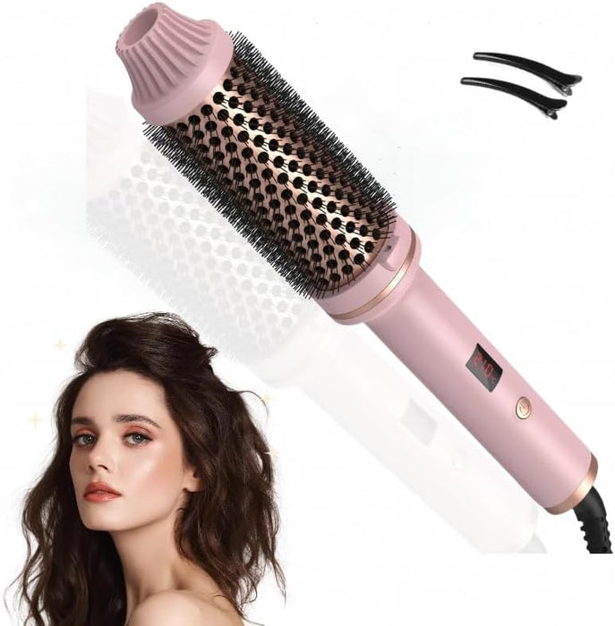 IUI Beauty Thermal Brush, 3-in-1 Pro Negative Ion Two PTC Heaters Thermal Brush, IUI Beauty 3-in-1 Negative Ion Perfect Style in 30 Seconds, Snag-Free Bristles for A Smooth (Pink)