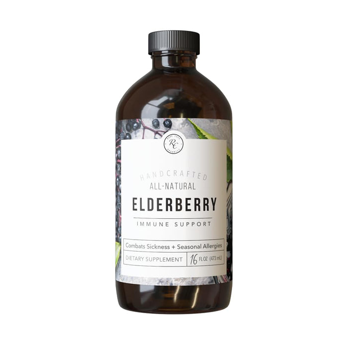 Rowe Casa Organics - Elderberry Immune Support, All Natural Elderberry Syrup with Antioxidants, Zinc and Vitamin C, for Kids and Adults (16 Fl Ounces)