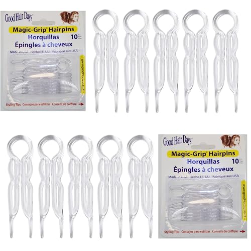 Hair Pins - Plastic, U-shaped Magic Grip Hairpins, Strong Durable Pins For Fine, Thick & Long Hair, Hair Styling Accessories, Set of 20 (Crystal)