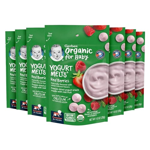 Gerber Baby Snacks Organic Yogurt Melts, Red Berries, 1 Ounce (Pack of 7)