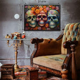 Day of The Dead Sugar Skull Puzzles for Adults 1000 Pieces, Halloween Puzzles 1000 Pieces, PICKFORU Flower Skeleton Puzzle as Skeleton Halloween Decor, Dia De Los Muertos Jigsaw Puzzle Grateful Dead