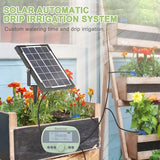 Solar Automatic Drip Irrigation System Kit, 15-Pot Automatic Watering System for Plants, Solar Drip Irrigation System for Garden with LCD Display Water Timer, Easy DIY for Indoor/Outdoor Potted Plants