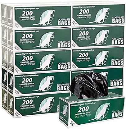4,000 Commercial Grade, non-branded, Dog Waste Station Refill Roll Bags - 40% Thicker competitor brands Roll Bags - Fits Any Dog Waste Station - 20 rolls of 200 bags