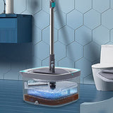 True & Tidy True Clean Mop and Bucket System, Includes Square Spin Mop, Dual Compartment Mop Bucket and 2 Thick Machine Washable Mop Pads (Spin Mop)