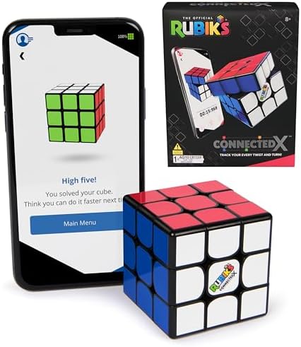 Rubik's Cube, The Official Rubik’s ConnectedX, Bluetooth-Enabled 3x3 Speed Cube with Guided Learning App for Beginners, Brain Teaser Fidget Toy & Puzzle for Adults, Teens, & Kids, for Ages 8 & Up