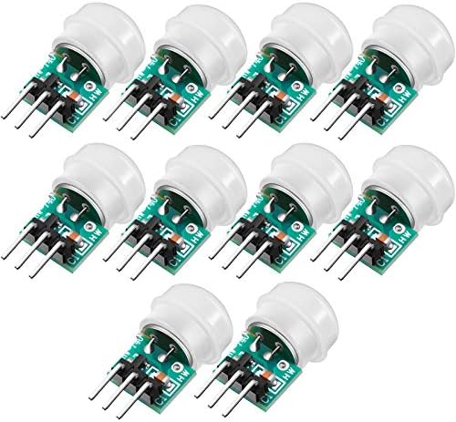 Weewooday 10 Pieces Am312 Pir Sensor Mini Pir Motion Sensor Infrared Human Body Pyroelectric Infrared Motion Module 2.7v to 12v