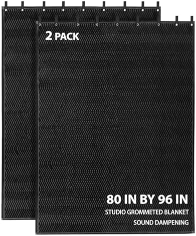 2 Pcs Large Sound Dampening Blanket,96" x 80" Soundproof Blanket with Grommets,850GSM Heavy Duty Studio Sound Absorption Blankets,Acoustic Blanket Noise Reduce for Room,Light Blocker,Moving Blankets