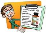 12400 mcg Allicin - TESTED by 3rd party - Odorless - Organic Ingredients - Delayed Release - 30 to 60 days supply