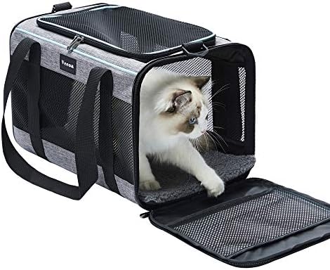 Vceoa 19x12x12 Inches Cat, Dog Carrier for Pets Up to 22 Lbs, Soft-Sided Cat Bag Animal Carriers Travel Puppy Carry As a Toy of Fabric Pet Home