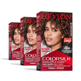 Revlon ColorSilk Beautiful Color Permanent Hair Color, Long-Lasting High-Definition Color, Shine & Silky Softness with 100% Gray Coverage, Ammonia Free, 43 Medium Golden Brown, 3 Pack