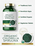 Carlyle Organic Chlorella Spirulina Tablets | 1300 Count | 50/50 Blend | Non-GMO and Gluten Free