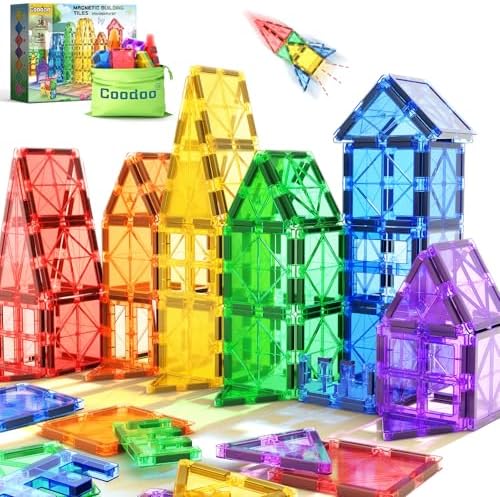Kids Toys Magnetic Tiles Starter Set Classroom Must Haves, Magnetic Blocks for Toddlers Magnet Building Toys Preschool Montessori Learning Games for 3+ Year Old Boys & Girls