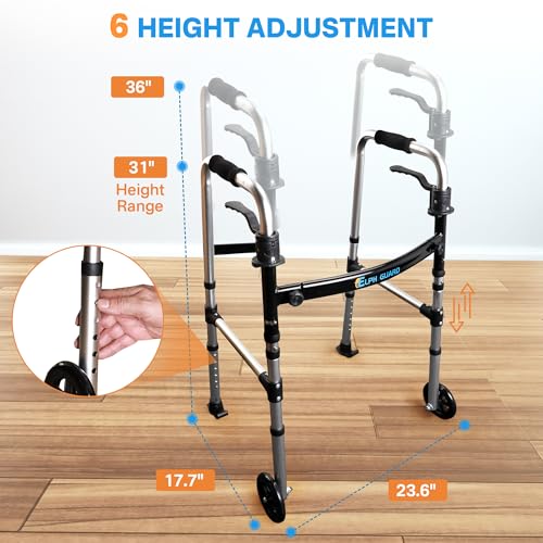 Wheel Walker, Lightweight Walkers for Seniors Foldable, 2×5
