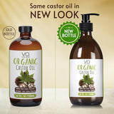 Pure Castor Oil Organic Cold Pressed Unrefined Glass Bottle-Castor Oil Wrap with 100% Cotton Flannel-Organic Castor Oil Pack Wrap-Waist & Neck Castor Oil Packs -Castor Oil Hexane Free.