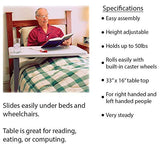 Carex Overbed Table and Hospital Bed Table - Table With Wheels - Over The Bed Table For Home Use and Hospital, Bedside Table With Wheels, Over Bed Desk, Over Bed Table With Wheels