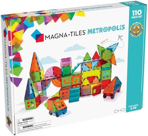 MAGNA-TILES Metropolis 110-Piece Magnetic Construction Set, The ORIGINAL Magnetic Building Brand