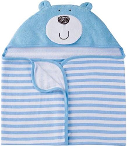 Gerber Newborn Baby Boy 3-D Terry Hooded Bath Wrap Blue