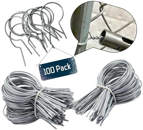 1 5/8" Chain Link Fence Ties 11 Gauge Galvanized Steel EZ Twist for Securing Fences on Farms/Ranches/Gardens - (100 Pack)
