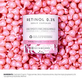 SKINWORKS Retinol Anti Aging Serum Capsules for Face with Hyaluronic Acid Serum for Face, Facial Glow Serums Smoothening Fine Lines & Wrinkles, Instantly Plump & Hydrates Skin, Unscented, 60 Capsules