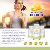 Our Daily Vites L-Methylfolate 5 mg / 5000 mcg Maximum Strength Active Folate, 5-MTHF, Filler Free, Gluten Free, Non-GMO, Vegetarian Capsules 90 Count (3 Month Supply)