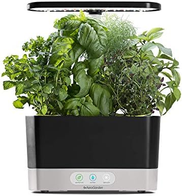 AeroGarden Harvest with Gourmet Herb Seed Pod Kit - Hydroponic Indoor Garden, Black