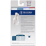 Truform Compression Socks, 15-20 mmHg Men's Cushion Foot, Knee High Over Calf Length, White, Large