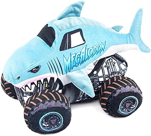 Jay Franco Monster Jam Plush Stuffed Megalodon Pillow Buddy - Super Soft Polyester Microfiber, 16 inches