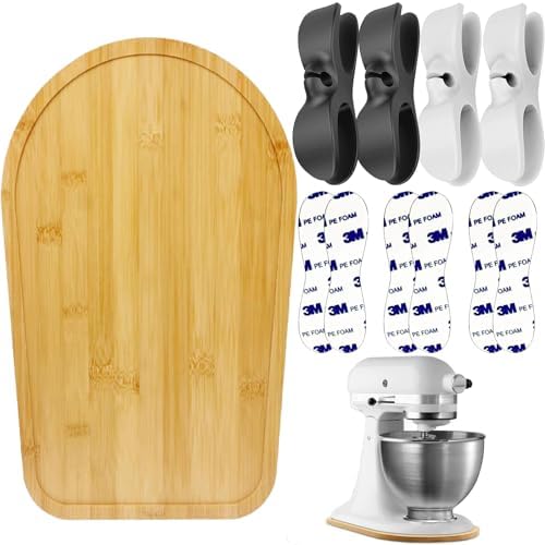 Bamboo Kitchenaid Mixer Slider Compatible With Kitchenaid Tilt Head 4.5-5Qt Stand Mixer,Kitchen Countertop Sliding Moving Tray For Kitchenaid Stand Mixer, Kitchenaid Accessories and Attachments
