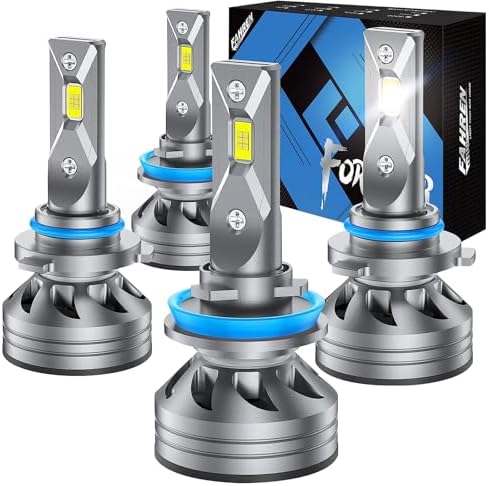 FAHREN H11 9005 Light Bulbs Combo, 60000LM Super Brighter 6500K H9 H8 HB3 Driving Light Bulbs with Fan, Plug and Play, Off-Road Use or Fog Light, Pack of 4