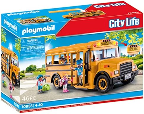 Playmobil School Bus with Accessories and 4 Figures