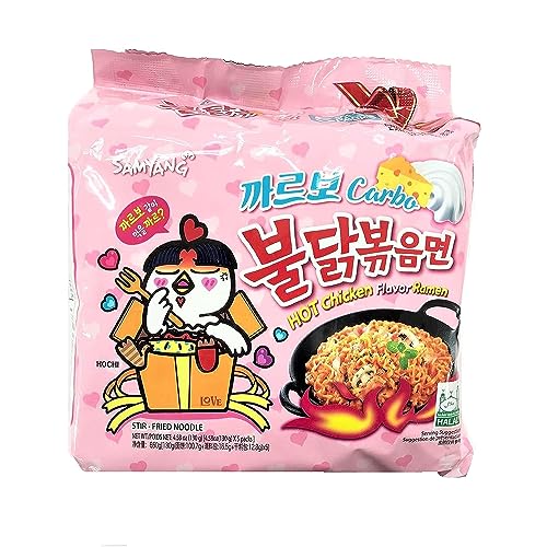 Samyang Hot chicken stir fried ramen noodle, Carbo 5 pk, 22.9 Ounce